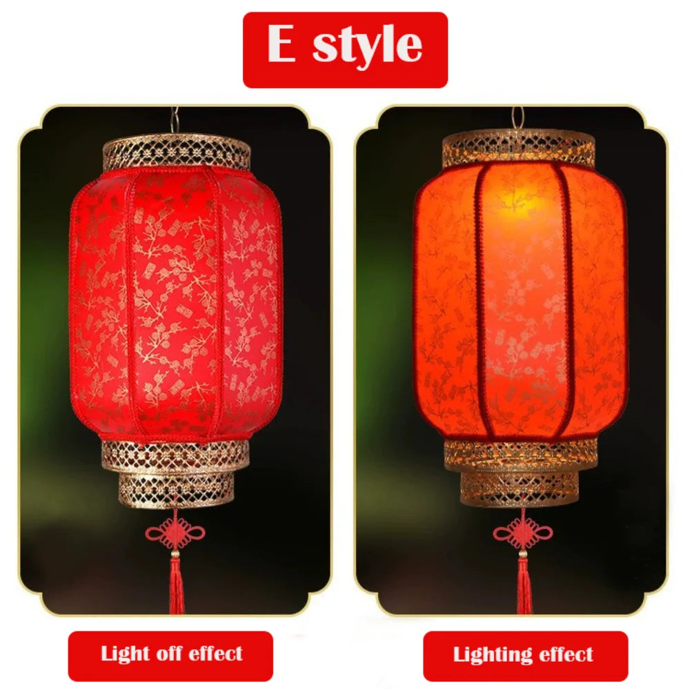 Classic Red Chinese New Year Lantern with Antiqued Finish