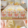 Floral Bed Skirt Set with Anti-Slip Mattress Cover
