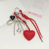 Cute Bow Bag Charm Keychain with Heart Pendant