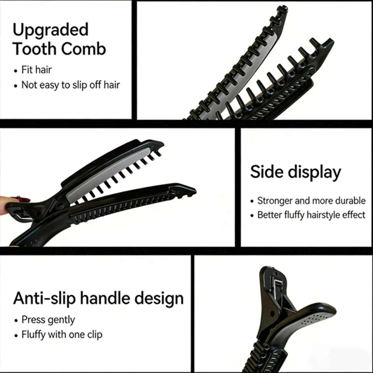 Non-Slip Sectioning Hair Clips for Styling and Salon Use