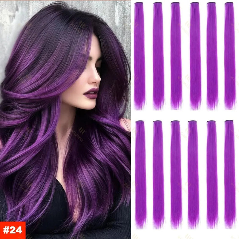 Extensiones de Cabello con Clips Arcoíris