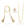 Handcrafted Natural Wood Bead Garland with Tassels for Boho & Farmhouse Decor