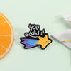 Fun Meteor Enamel Pin with Star Design
