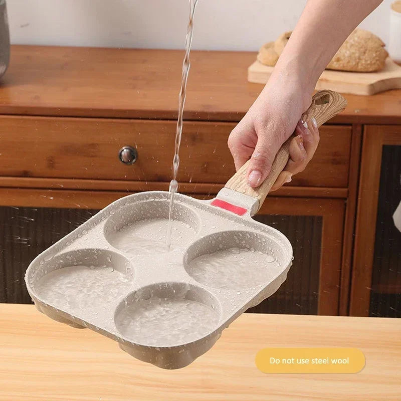 4-Hole Nonstick Omelet Pan with Lid
