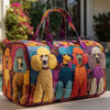 Poodle Print Quilted Travel Duffle Bag