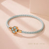 Four-Leaf Clover Braided Leather Bracelet