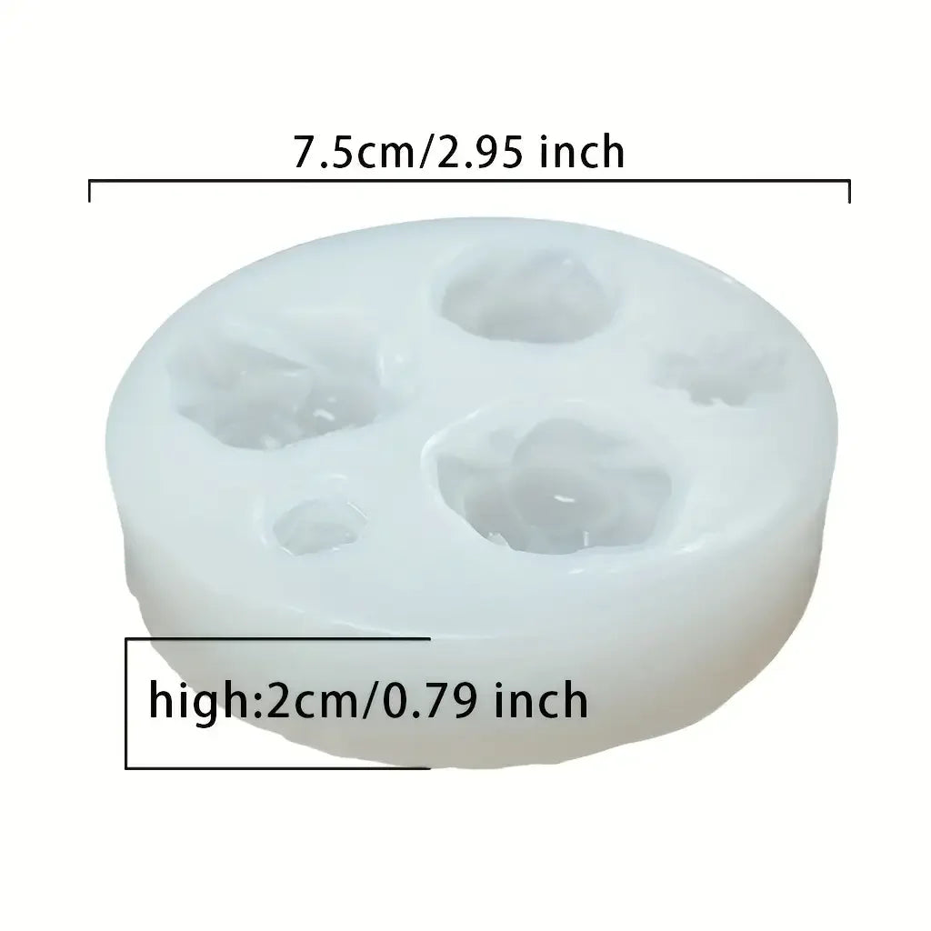 5-Piece Silicone Rose Mold Set for Polymer Clay, Soap & Candle Making