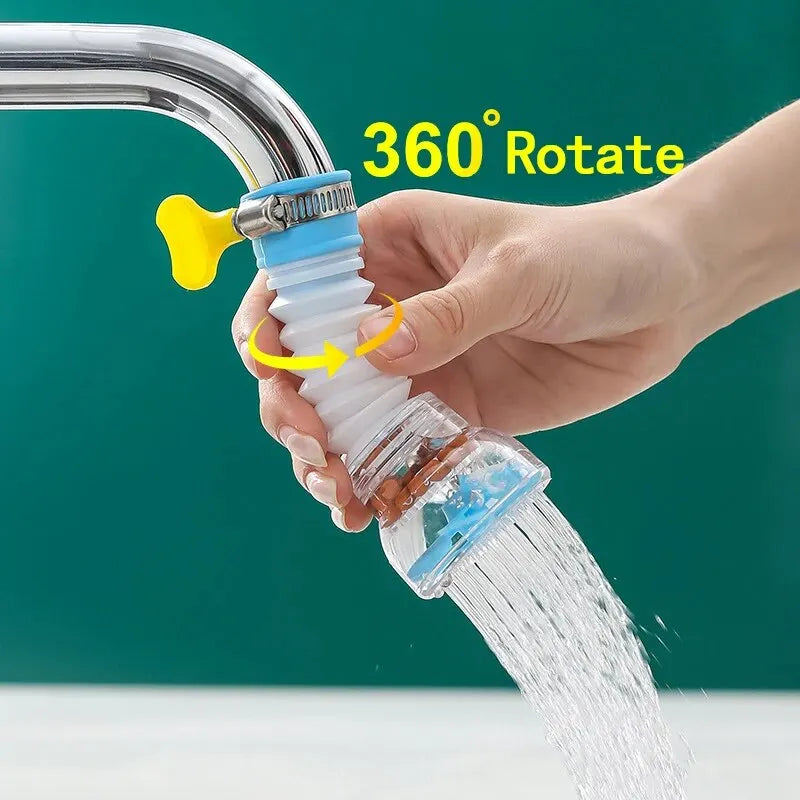 مرشّح ماء الحنفية الدوّار 360° مع مضاد للرذاذ