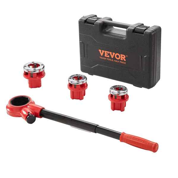 3-Piece Manual Ratchet Pipe Threader Kit with Carrying Case