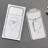 A clear magnetic case for an iPhone Pro Max is shown with its packaging and protective plastic cover.