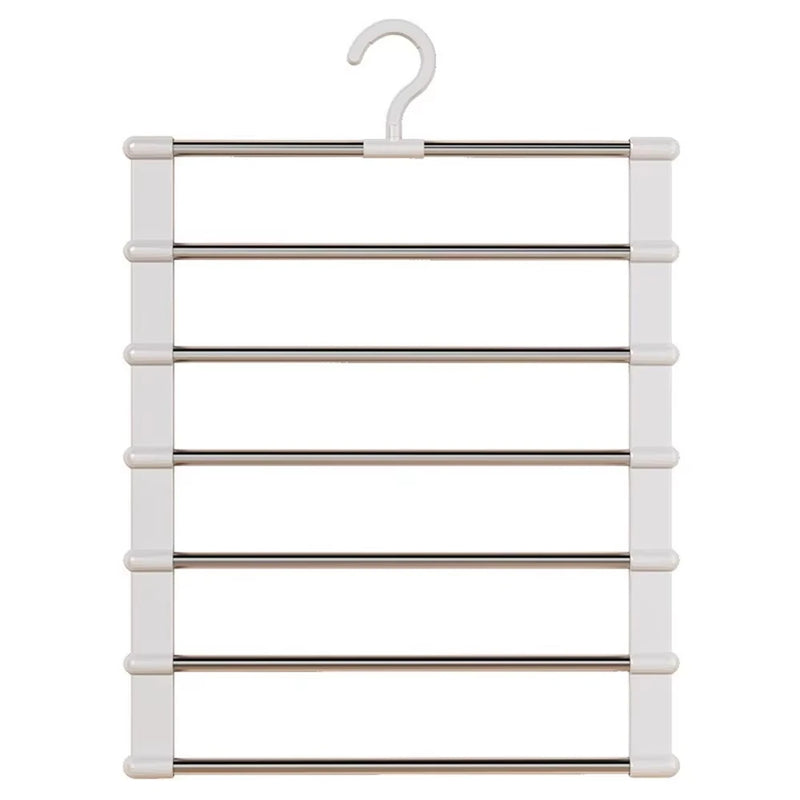 Foldable Multi-Layer Pants Hanger with Non-Slip Clips