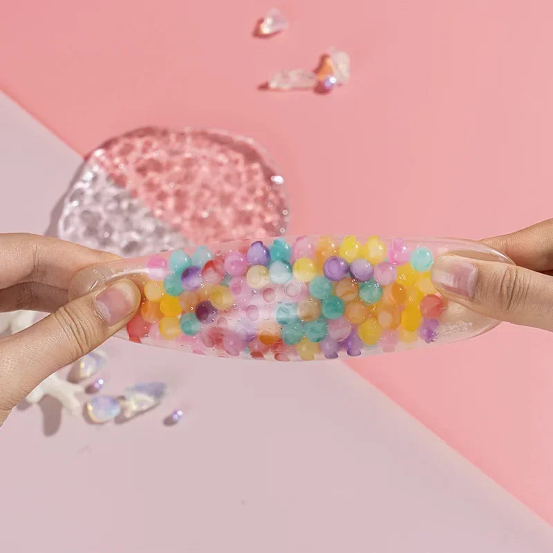 Rainbow Bead Squishy Fidget Ball for Stress Relief