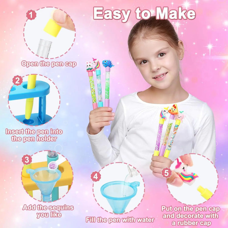Kit de Manualidades con Bolígrafos Brillantes DIY para Niños