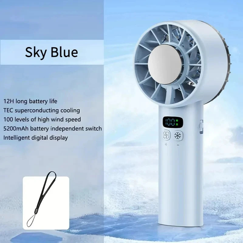 Ventilador Portátil de Mano con Paquete de Hielo