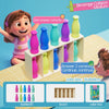 A children's game featuring colorful bottles and a matching task for kids