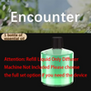 A glass bottle of essential oil with a label and a diffuser machine not included.