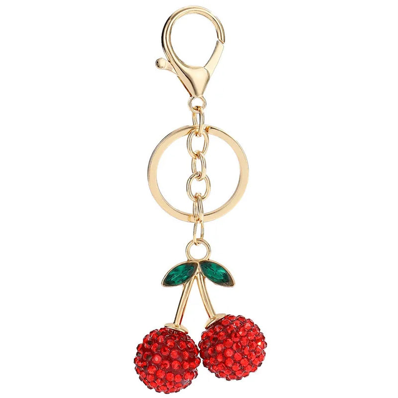 Crystal Cherry Keychain with Lobster Clasp