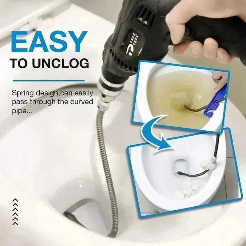 Flexible Drain Cleaning Snake with Drill Adapter