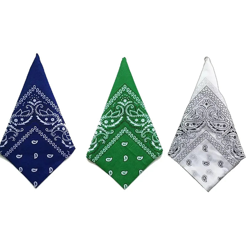 Paisley Bandana Square Scarf – 55cm Cotton Blend for Men and Women