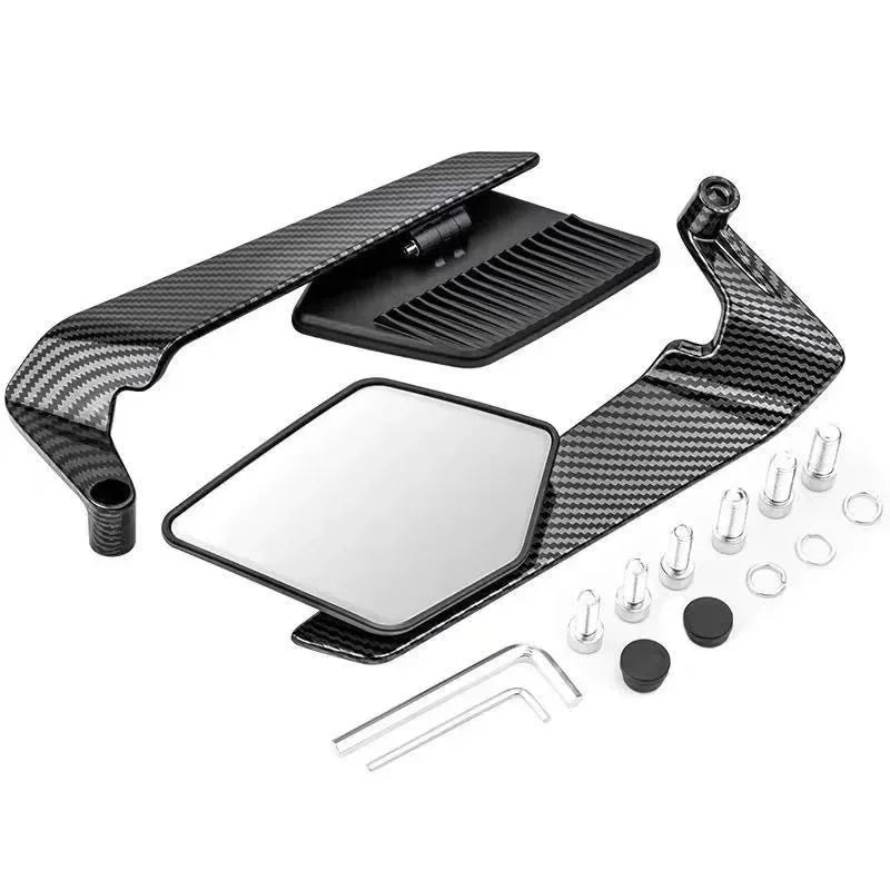 Universal Motorcycle Side Mirrors with Adjustable Winglets