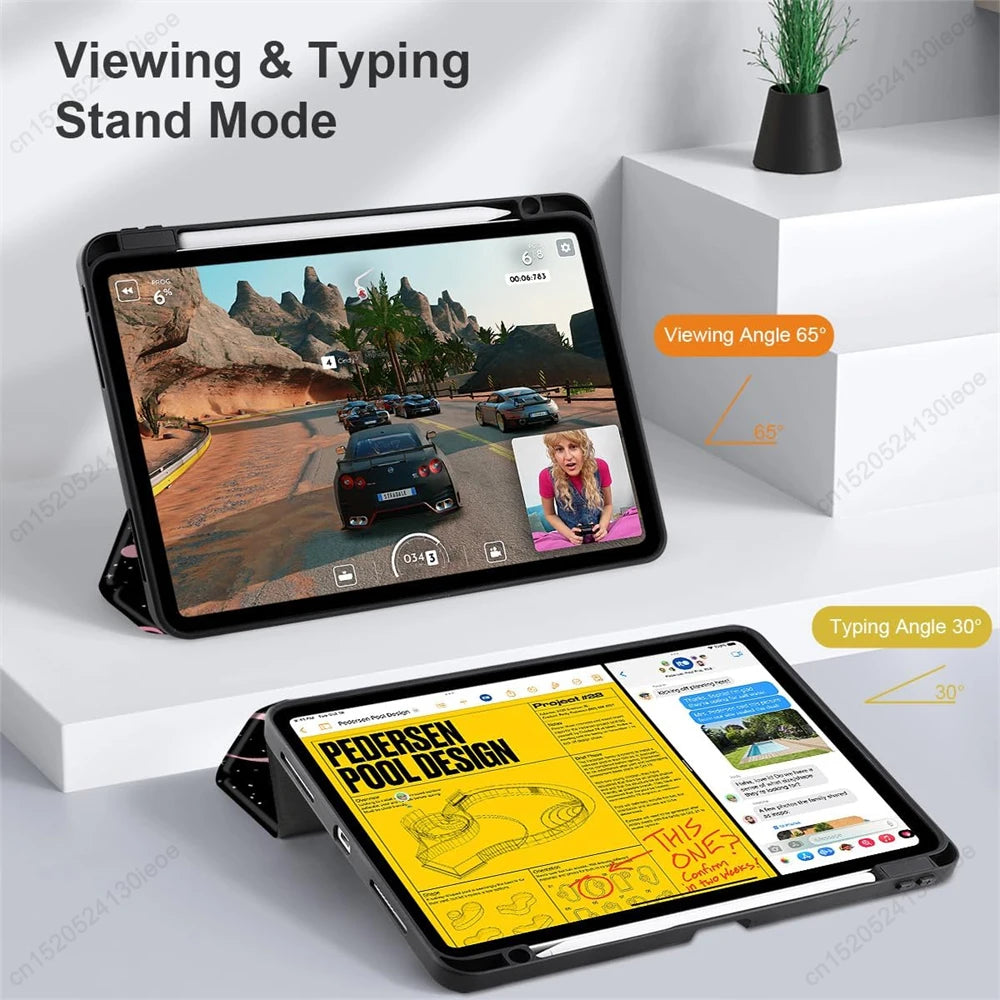 Premium Multi-Angle Stand Case for iPad with Pencil Holder