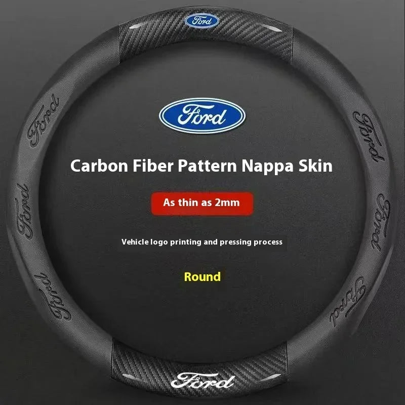 Carbon Fiber Steering Wheel Cover for Ford Models