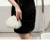Elegant Pleated Evening Clutch with Chain Strap