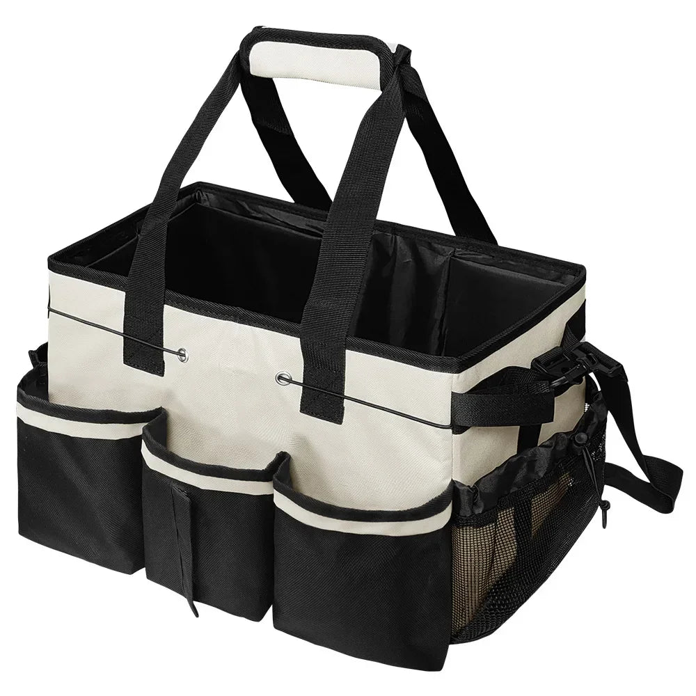 Large-Capacity Cleaning Tool Organizer Bag with Detachable Apron