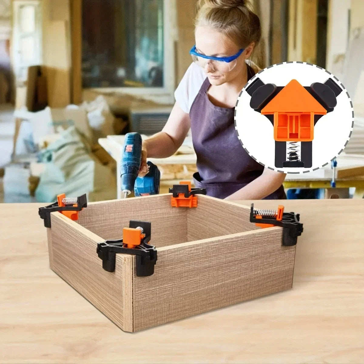 Adjustable Right Angle Corner Clamps for Woodworking (4-Pack)