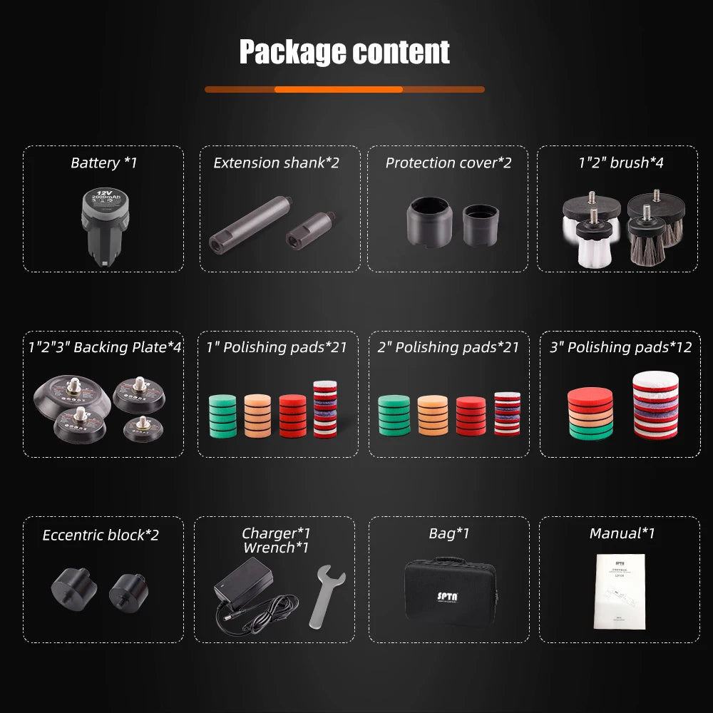 Cordless Mini Car Polisher with Adjustable Speed and Detachable Battery