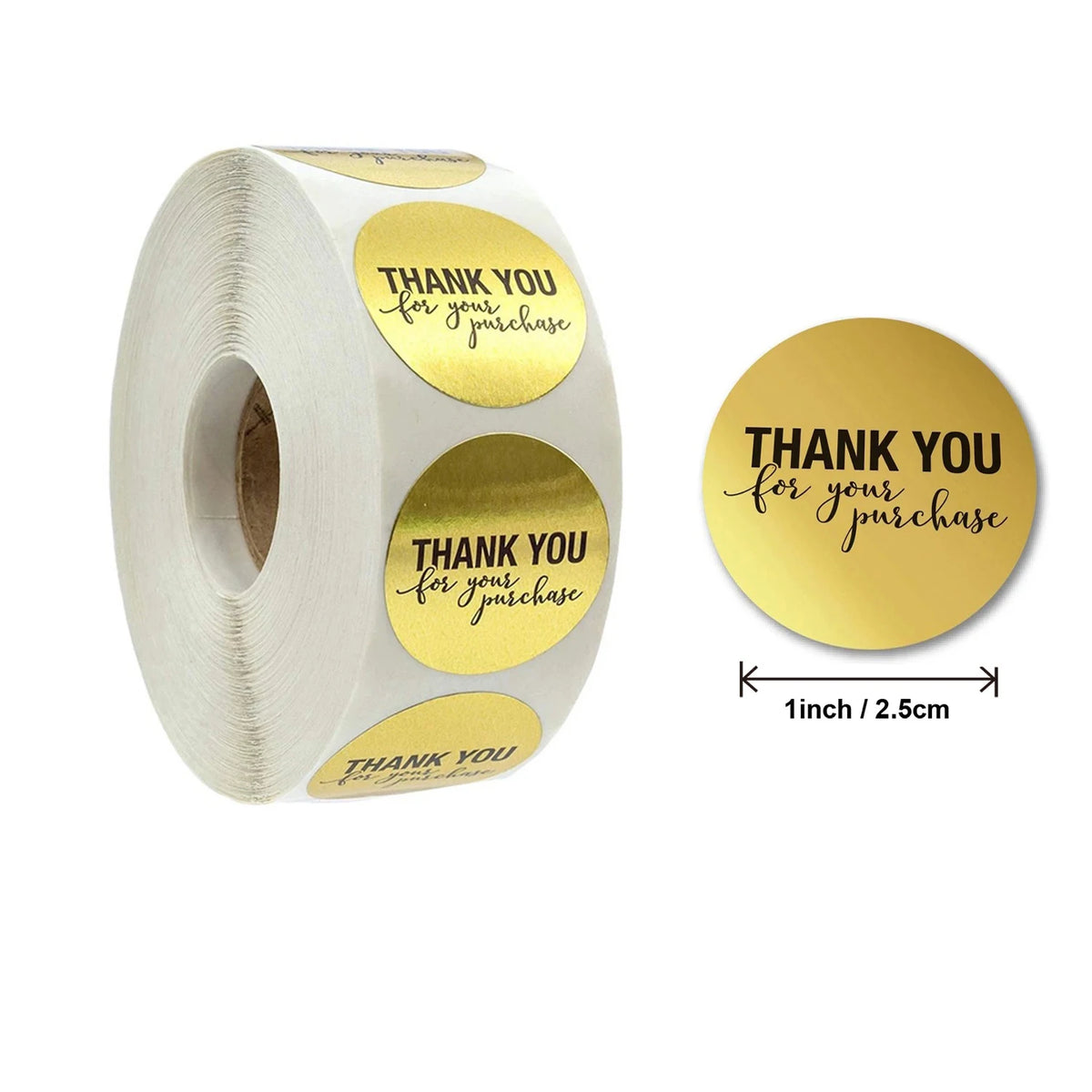 Gold Thank You Stickers for Gift Packaging and Envelope Seals