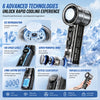 Portable rechargeable handheld fan with LED display and ice cooling features