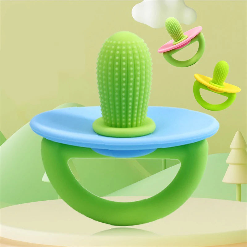 Silicone Teether Ring with Massage Dots for Soothing Gums