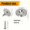 Metal magnetic cabinet door catch with a threaded mounting post and a circular plate.
