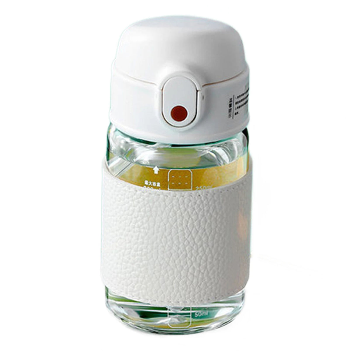 Portable Straw Water Bottle with Scale and Wide Mouth