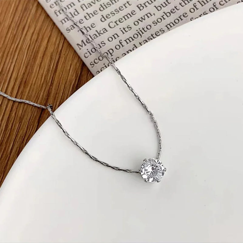Dainty Gold-Plated CZ Pendant Necklace