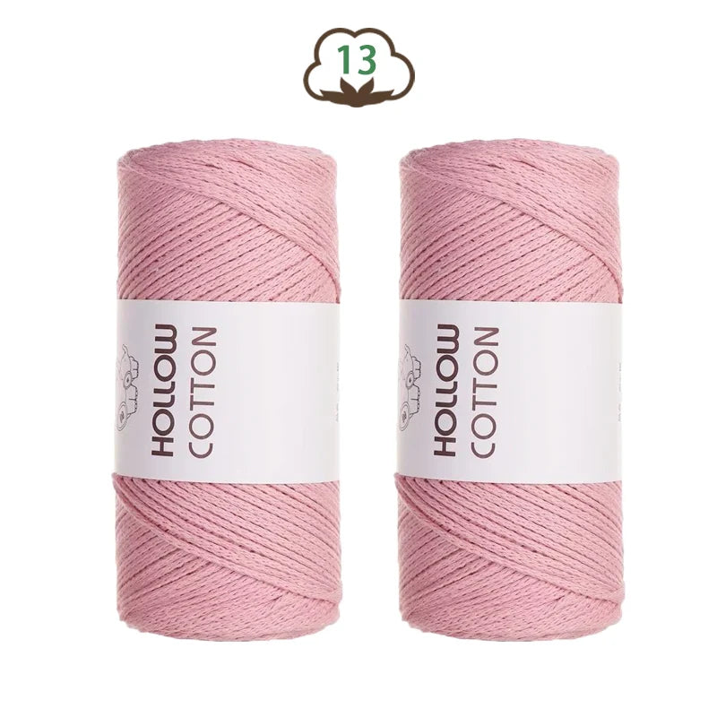 Soft Hollow Cotton Yarn for Knitting and Crochet