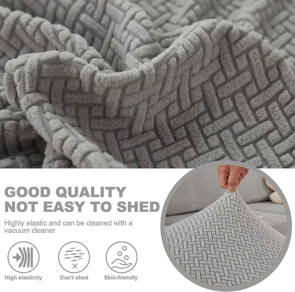Jacquard Sofa Seat Cushion Cover – Removable & Non-Slip