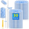 A blue electrostatic duster with a stretching handle and a fluffy cleaning head is shown next to a large pack of the same blu