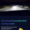 Diagram showing a directional pressurized wind cooling system with colored arrows indicating airflow.