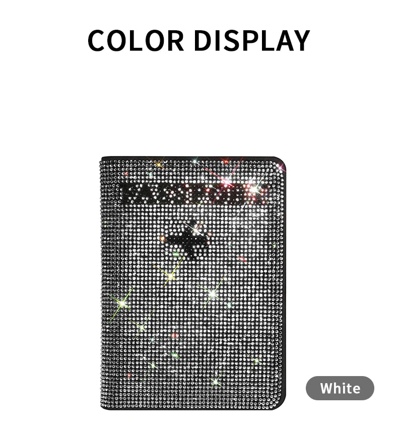 Crystal Rhinestone Passport & Card Holder Case