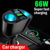 Dual-Port Car Charger with Digital Display and PD Support