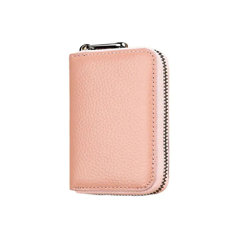 Slim RFID Blocking Card Holder Wallet with Zipper Coin Pocket