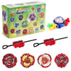Metal Assemble Gyro spinning top battle set with launchers and various colored tops
