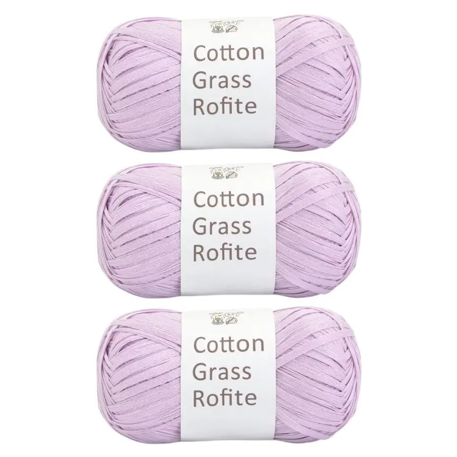 Natural Cotton Raffia Yarn – 3 Ball Set for Crochet, Knitting & Crafting