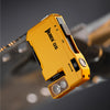 A yellow Wuben G5 compact rechargeable flashlight is shown in a close-up view against a dark background.