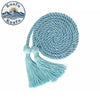 Blue graduation honor cords with tassels featuring double fringe trim for ceremonies and crafts