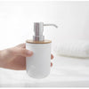 Bamboo Bathroom Organizer Set with Soap Dispenser