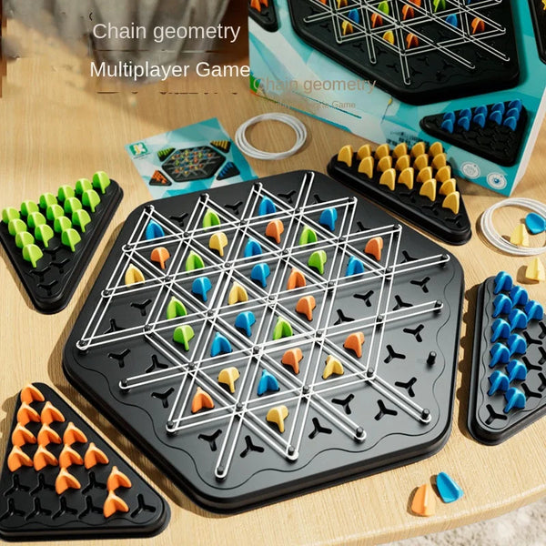 Triangle Chain Rubber Band Chess Puzzle