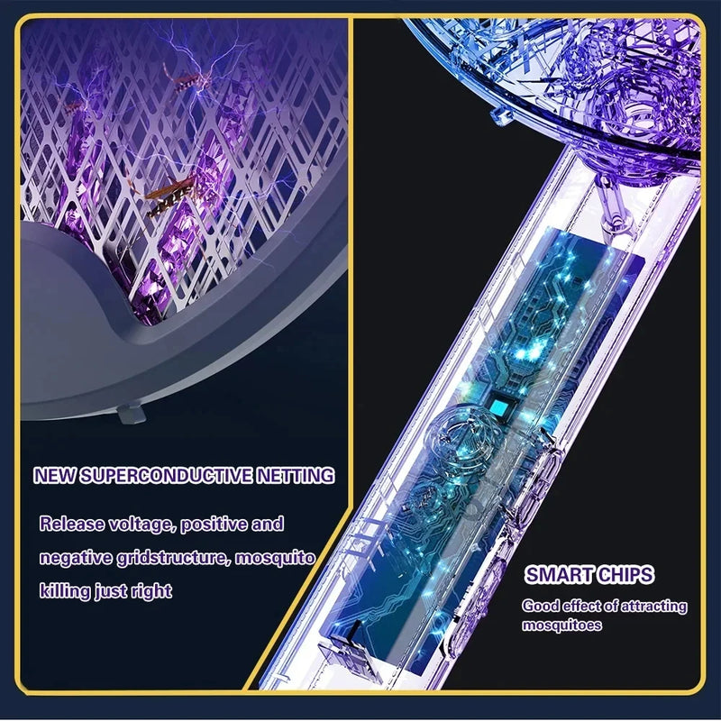 Foldable USB Rechargeable Electric Bug Zapper with UV Light Trap